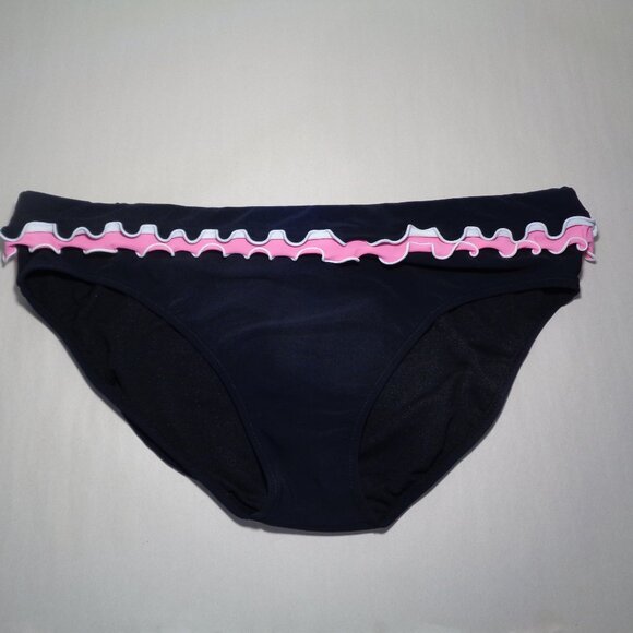 Profile by Gottex by Size 14 / RUFFLE BANDED  / Black / New Bikini Bottom - Picture 1 of 15